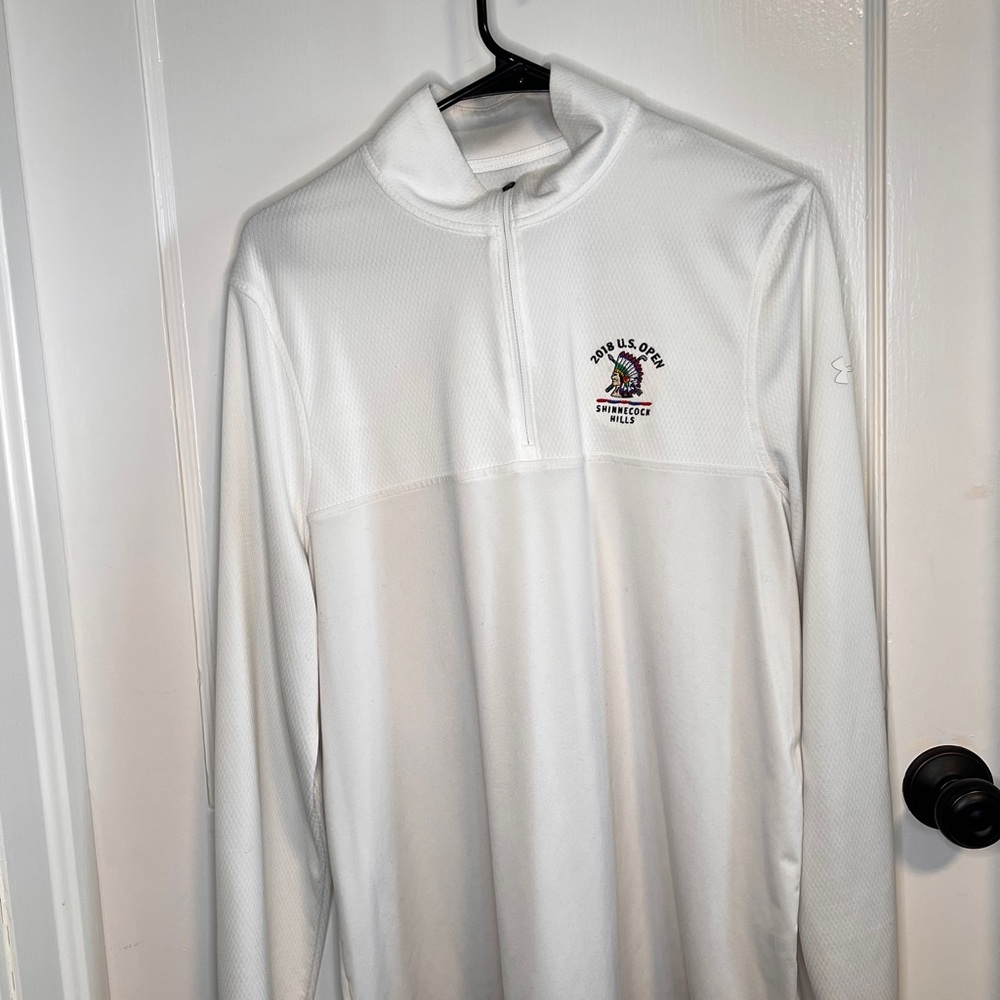 2018 US Open Under Armour White Men's Quarter-Zip Sweater